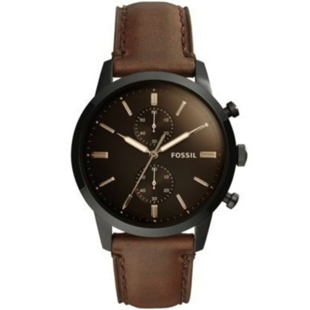 Fossil Townsman Men's Brown Leather Chronograph Watch 44mm